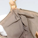 FENDI Zucchino Canvas Shoulder Bag Beige Gold Auth 182966A-20