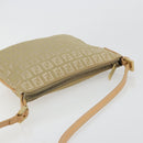FENDI Zucchino Canvas Shoulder Bag Beige Gold Auth 182966A-6