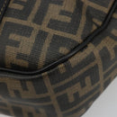 FENDI Zucca Canvas Hand Bag Black Brown Auth 182969V-14