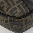 FENDI Zucca Canvas Hand Bag Black Brown Auth 182969V-15