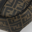 FENDI Zucca Canvas Hand Bag Black Brown Auth 182969V-16