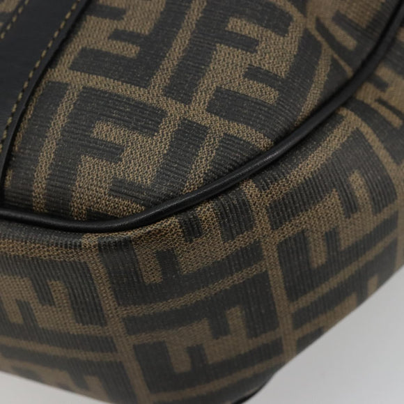 FENDI Zucca Canvas Hand Bag Black Brown Auth 182969V