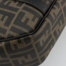 FENDI Zucca Canvas Hand Bag Black Brown Auth 182969V-17