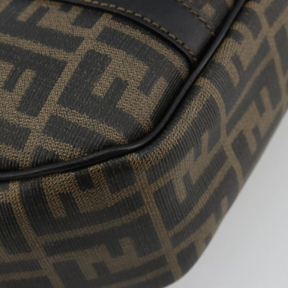FENDI Zucca Canvas Hand Bag Black Brown Auth 182969V