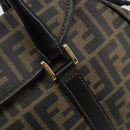 FENDI Zucca Canvas Hand Bag Black Brown Auth 182969V-19
