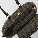 FENDI Zucca Canvas Hand Bag Black Brown Auth 182969V-20