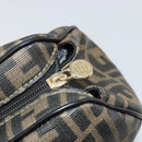 FENDI Zucca Canvas Hand Bag Black Brown Auth 182969V-21