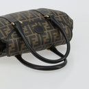 FENDI Zucca Canvas Hand Bag Black Brown Auth 182969V-7