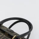 FENDI Zucca Canvas Hand Bag Black Brown Auth 182969V-8