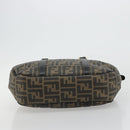 FENDI Zucca Canvas Hand Bag Black Brown Auth 182969V-5