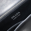 PRADA Electra Studs Shoulder Bag Leather Black Silver Auth 182970V-21