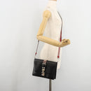 PRADA Electra Studs Shoulder Bag Leather Black Silver Auth 182970V-27