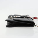 PRADA Electra Studs Shoulder Bag Leather Black Silver Auth 182970V-3