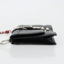 PRADA Electra Studs Shoulder Bag Leather Black Silver Auth 182970V-4