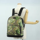 GUCCI GG Supreme Backpack PVC Beige Silver 406370 Auth 182971SM-28