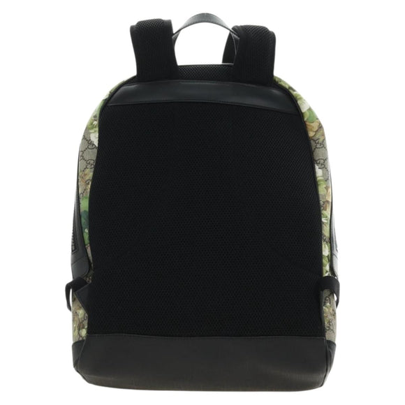 GUCCI GG Supreme Backpack PVC Beige Silver 406370 Auth 182971SM