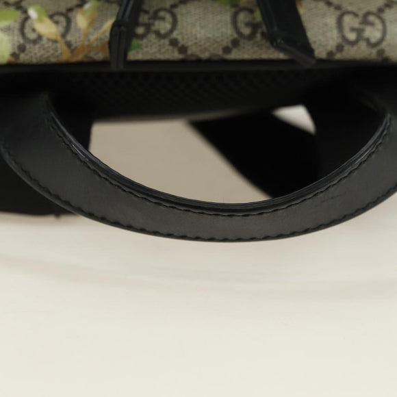 GUCCI GG Supreme Backpack PVC Beige Silver 406370 Auth 182971SM