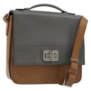 PRADA Schultertasche Leder Braun Silber Original 182972A-1