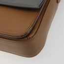 PRADA Schultertasche Leder Braun Silber Original 182972A-12