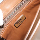 PRADA Schultertasche Leder Braun Silber Original 182972A-19