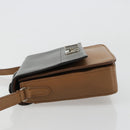 PRADA Schultertasche Leder Braun Silber Original 182972A-5