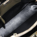 PRADA Cuir Open Promenade Satchel Bag Saffiano 2way Khaki Gold Auth 182976A-19