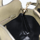 PRADA Cuir Open Promenade Satchel Bag Saffiano 2way Khaki Gold Auth 182976A-20