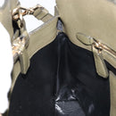PRADA Cuir Open Promenade Satchel Bag Saffiano 2way Khaki Gold Auth 182976A-21