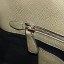 PRADA Cuir Open Promenade Satchel Bag Saffiano 2way Khaki Gold Auth 182976A-22