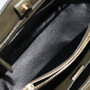 PRADA Cuir Open Promenade Satchel Bag Saffiano 2way Khaki Gold Auth 182976A-27