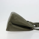 PRADA Cuir Open Promenade Satchel Bag Saffiano 2way Khaki Gold Auth 182976A-4