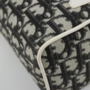 Christian Dior Trotter Canvas Vanity Hand Bag PVC Black Silver Auth 182977A-11