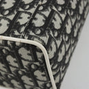 Christian Dior Trotter Canvas Vanity Hand Bag PVC Black Silver Auth 182977A-12