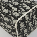 Christian Dior Trotter Canvas Vanity Hand Bag PVC Black Silver Auth 182977A-13