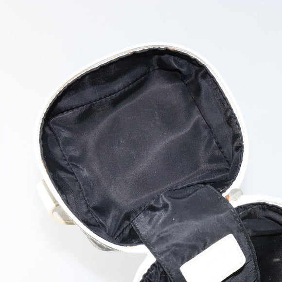 Christian Dior Trotter Canvas Vanity Hand Bag PVC Black Silver Auth 182977A