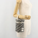 Christian Dior Trotter Canvas Vanity Hand Bag PVC Black Silver Auth 182977A-21