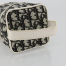 Christian Dior Trotter Canvas Vanity Hand Bag PVC Black Silver Auth 182977A-7