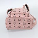 MCM Vicetos Logogram Backpack PVC Leather Pink Gold Auth 182978-11