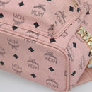 MCM Vicetos Logogram Backpack PVC Leather Pink Gold Auth 182978-12