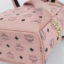 MCM Vicetos Logogram Backpack PVC Leather Pink Gold Auth 182978-14