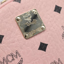 MCM Vicetos Logogram Backpack PVC Leather Pink Gold Auth 182978-16