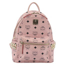 MCM Vicetos Logogram Backpack PVC Leather Pink Gold Auth 182978-2