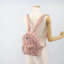 MCM Vicetos Logogram Backpack PVC Leather Pink Gold Auth 182978-24