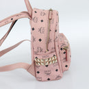 MCM Vicetos Logogram Backpack PVC Leather Pink Gold Auth 182978-4