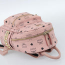 MCM Vicetos Logogram Backpack PVC Leather Pink Gold Auth 182978-6