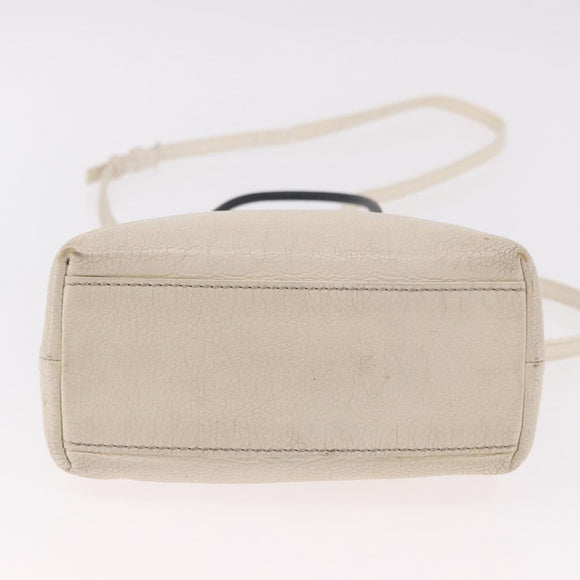BALENCIAGA Shopping Tote Bag XXS Bag Leather 2way White 528655 Auth 182979