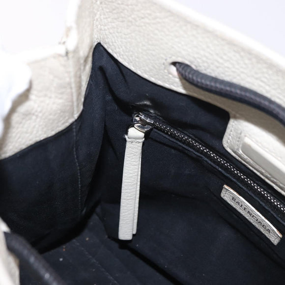 BALENCIAGA Shopping Tote Bag XXS Bag Leather 2way White 528655 Auth 182979