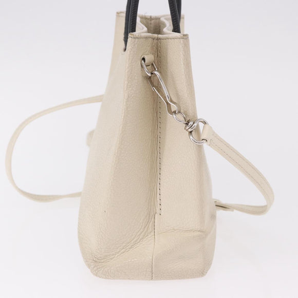 BALENCIAGA Shopping Tote Bag XXS Bag Leather 2way White 528655 Auth 182979