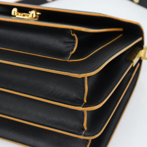 MARNI Schoudertas Leer Zwart Goud Authentiek 182981A