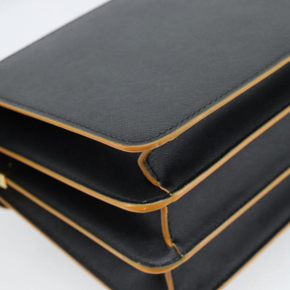 MARNI Schoudertas Leer Zwart Goud Authentiek 182981A